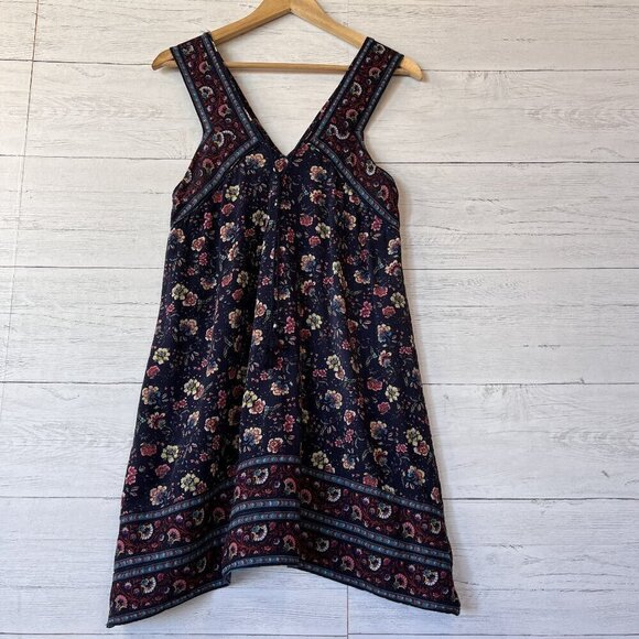 American Eagle Outfitters Dress Womens Size S/P Boho Floral Tassels Tank Mini - Picture 1 of 16